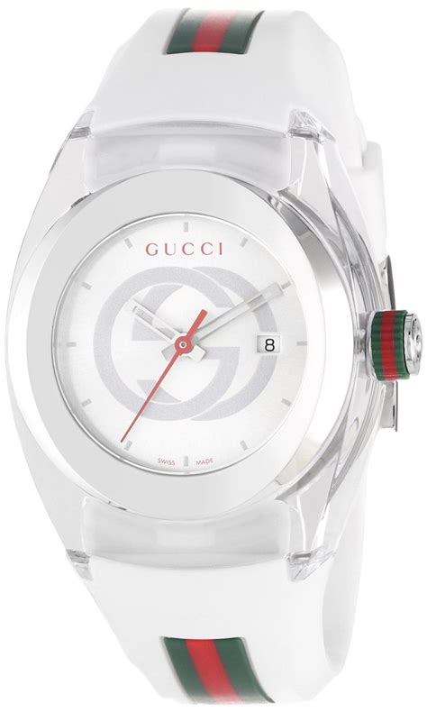 Gucci SYNC XXL White Rubber Strap 46mm Unisex Watch 